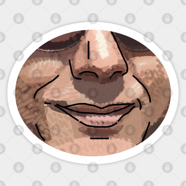 Smiling Man Face Sticker by ellenhenryart